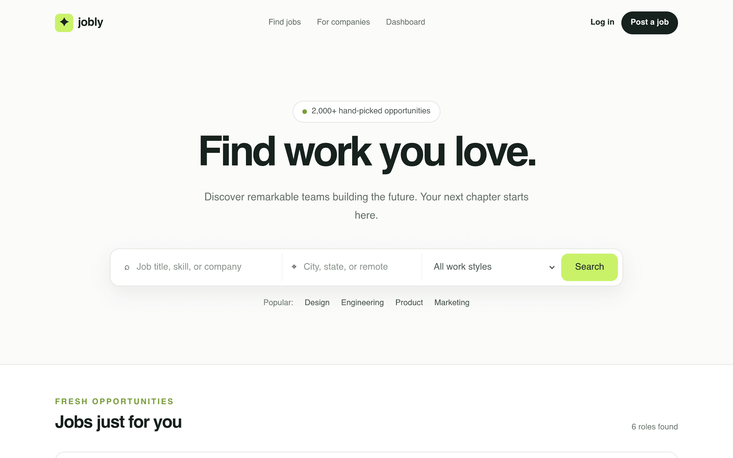 Screenshot of Jobly – Job Board