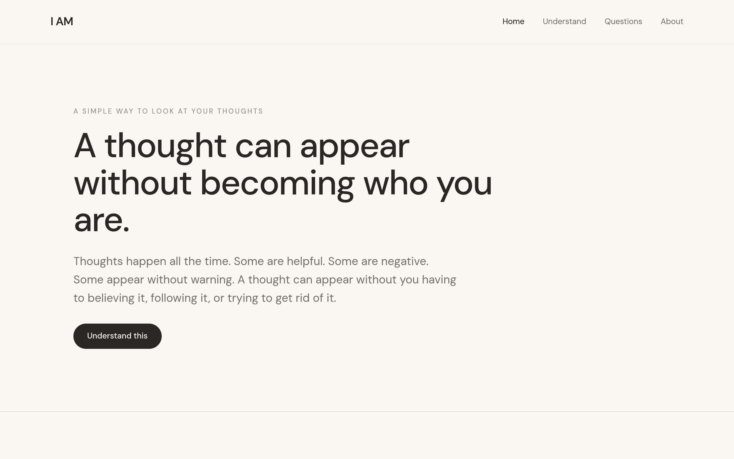 Screenshot of I AM - A simple guide to awareness