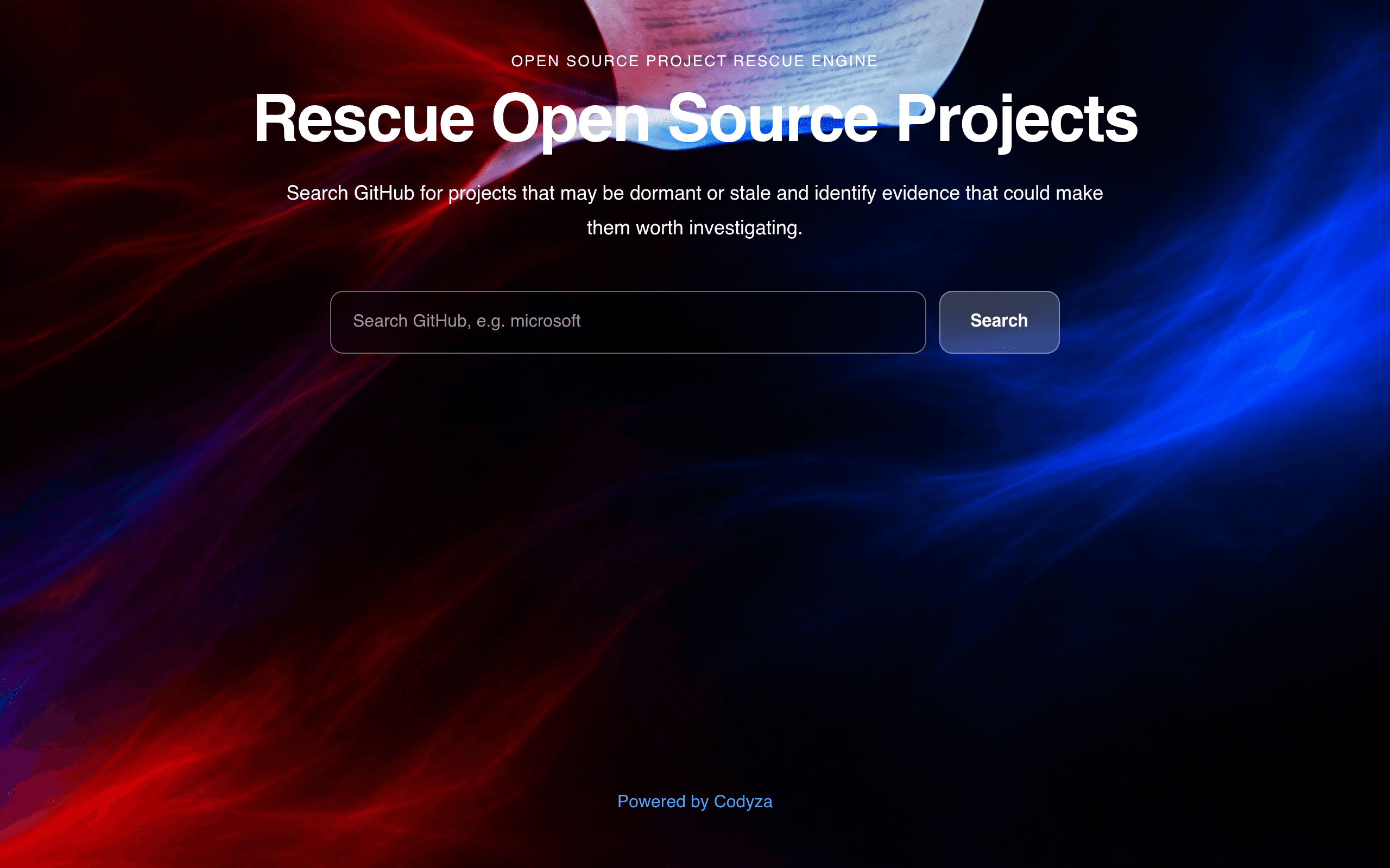 Screenshot of Open Source Project Rescue Engine